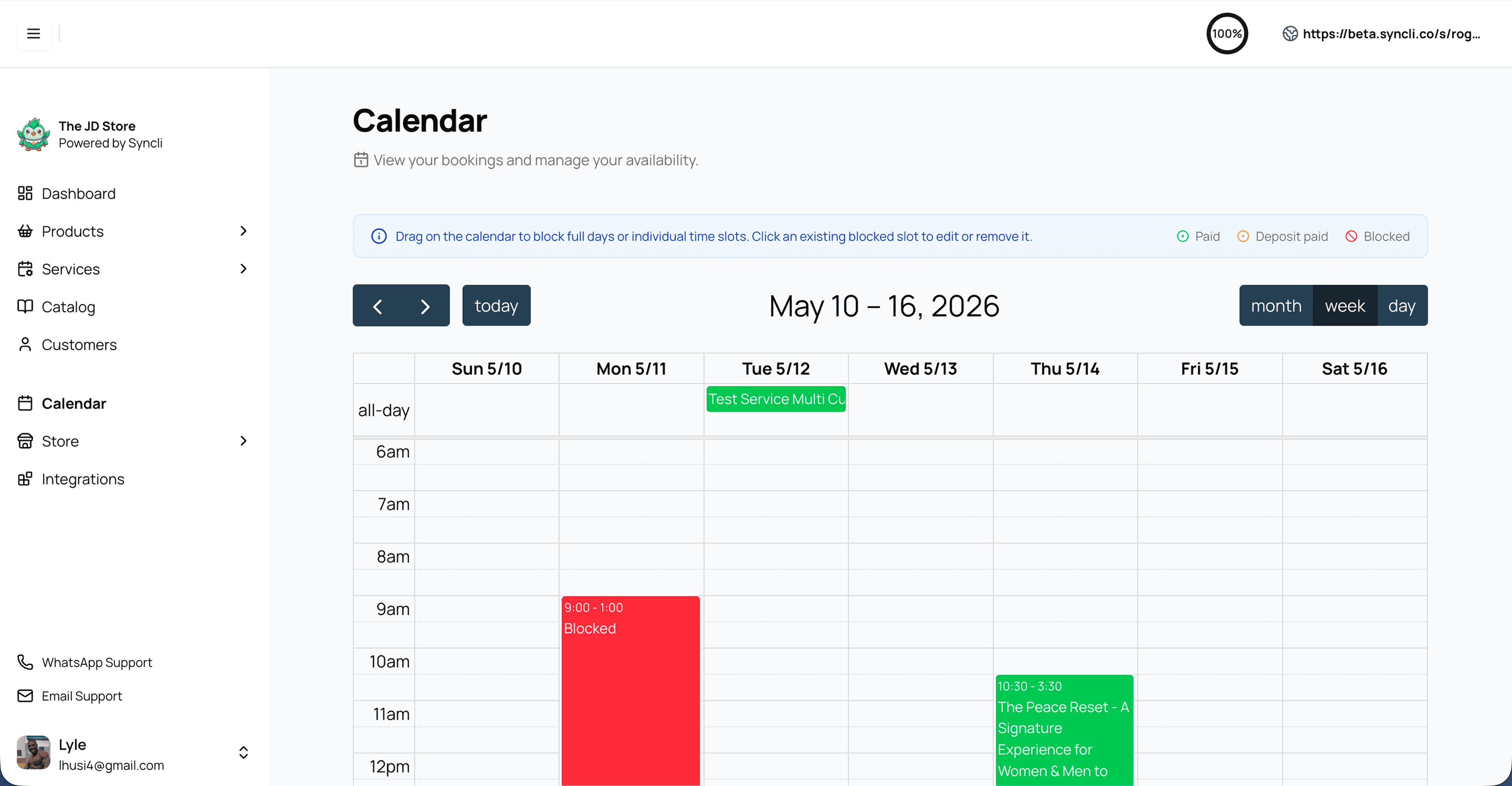 WhatsApp bookings preview