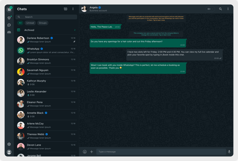 WhatsApp Chat UI