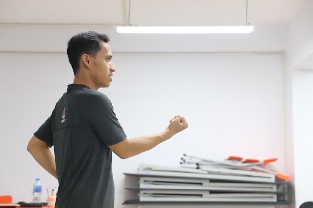 man doing a presentation